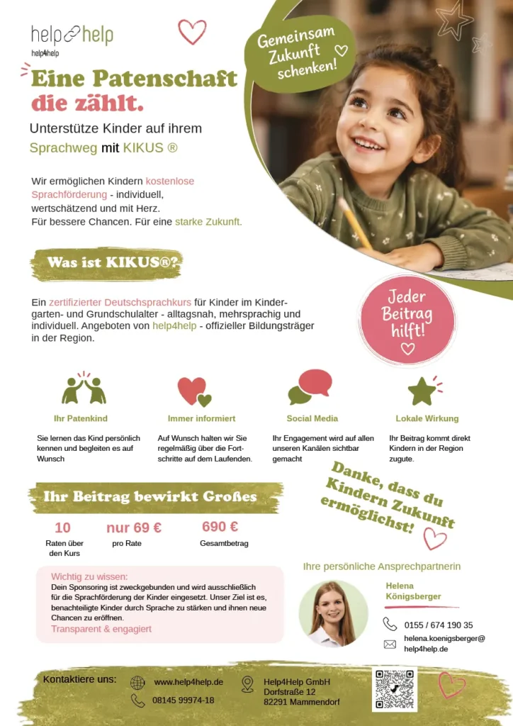 Kindersprachkurs Sponsor Help4Help