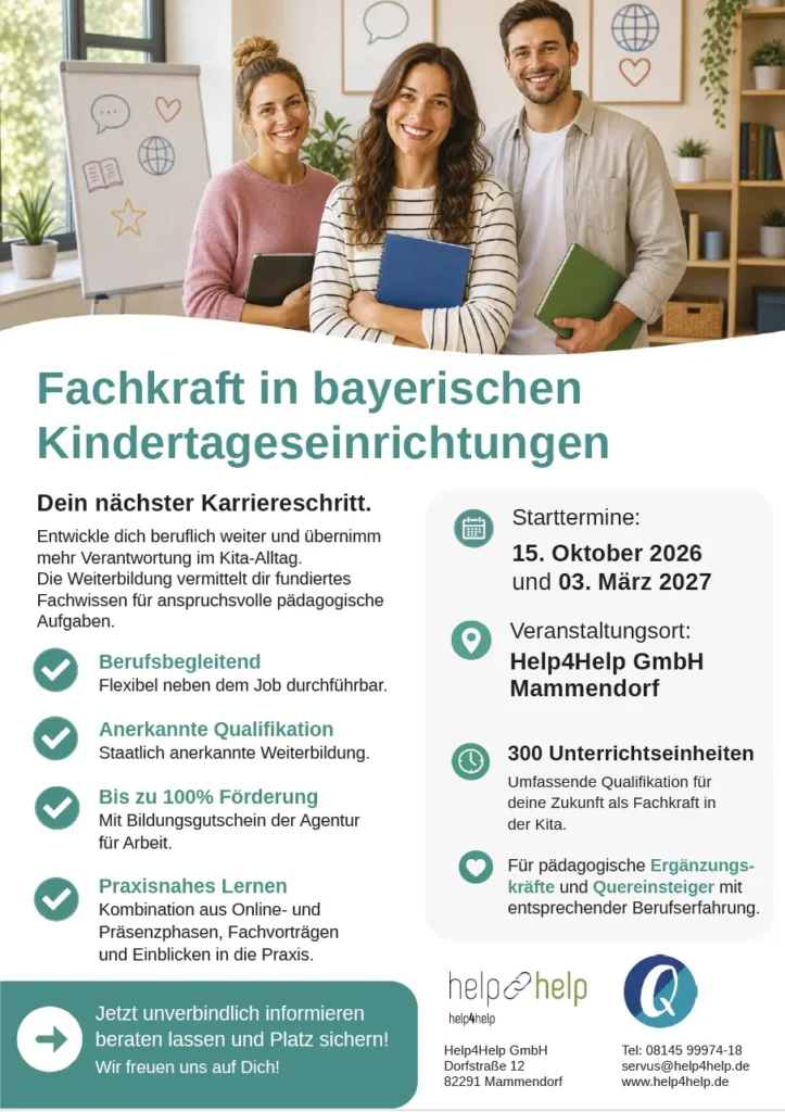 Weiterbildung Fachkraft in der Kita Help4Help