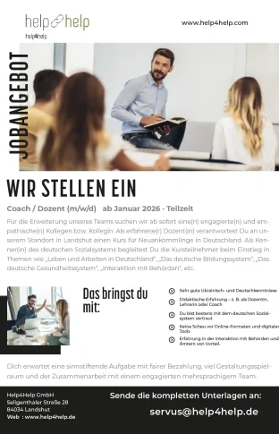 Jobangebot Dozent Teilzeit Landshut